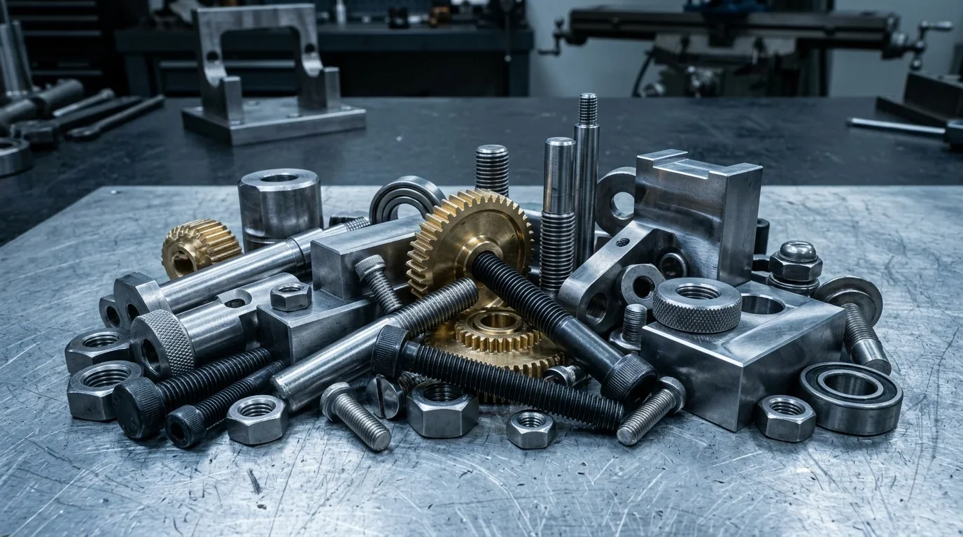 Stainless steel bolts and nuts industrial photography